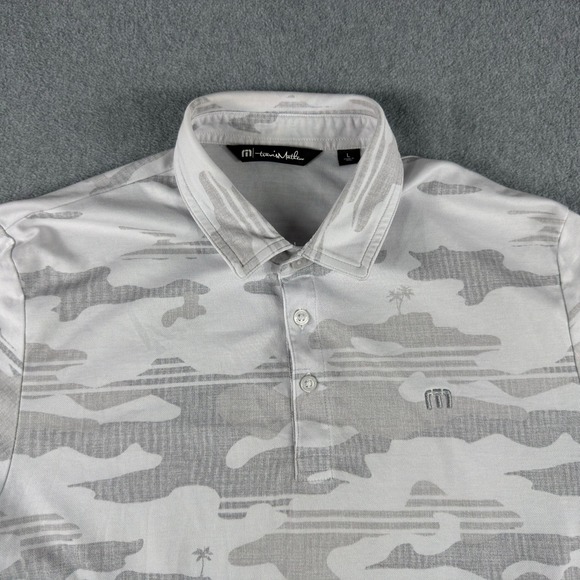Travis Mathew Other - Travis Mathew Polo Shirt Large White Camo Short Sleeve Collared Golf
